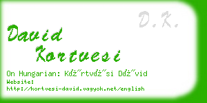 david kortvesi business card